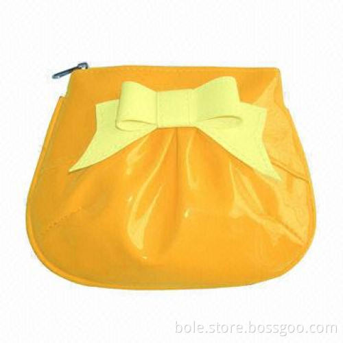 Cute Cosmetic Bag for Little Girl, Made of Vinyl and Bow Design